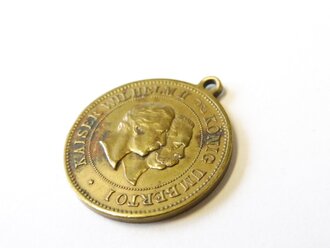 Medaille "Umberto König v.Italien besucht Wilhelm II Kaiser v. Deutschland 1889" Durchmesser 24mm