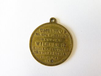 Medaille "Umberto König v.Italien besucht Wilhelm II Kaiser v. Deutschland 1889" Durchmesser 24mm