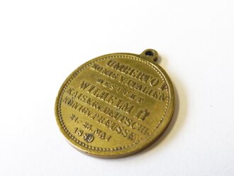 Medaille "Umberto König v.Italien besucht Wilhelm II Kaiser v. Deutschland 1889" Durchmesser 24mm