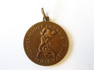 "LIMES"-WESTWALL-MEDAILLE 1938 ABSCHNITT OFFENBURG. Hauptunternehmer Grün u. Bilfinger A.G. Bronze 36mm an Öse