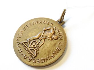 "LIMES"-WESTWALL-MEDAILLE 1938 ABSCHNITT OFFENBURG. Hauptunternehmer Grün u. Bilfinger A.G. Bronze 36mm an Öse