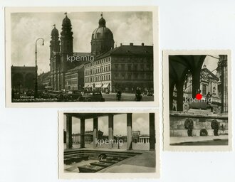 6 Kauffotos und eine Ansichtskarte Feldherrnhalle und München, Maße 6 x 9 cm und 9 x 13,5 cm
