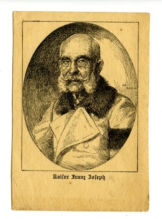 Druck mit gezeichneten Portraits von General von Beseler...