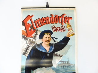 Kaiserreich Plakat "Elmendörfer Steinhäger" Neuwertiger Zustand, Maße  52 x 25cm