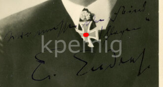Kapitänleutnant Endraß, eigenhändige Unterschrift auf Hoffmann Ansichtskarte