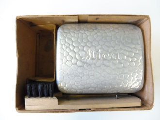 " Mica" Soldaten Wirtschaftskasten in originaler Umverpackung. Die Schraubdose ist mit Inhalt, lässt sich aber nicht öffnen. In diesem Zustand sehr selten