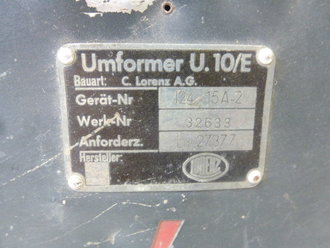 Luftwaffe, U 10/E Einankerumformer für den EK10-Funkempfänger der FuG10-Anlage. Originallack, Funktion nicht geprüft