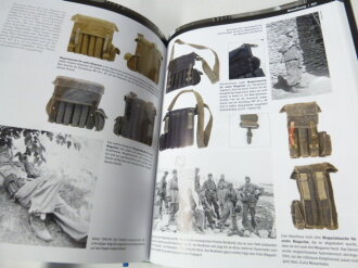 German Paratroopers, Uniforms and Equipment 1936-1945. Volume II : Helmets, Equipment and Weapons. 365 pages, unopened example. Text is in English - unlike the pictures from the inside ( We simply used the same pics than for the German listing )