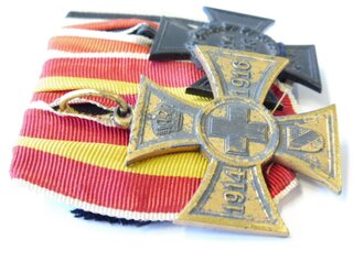 Ordenspange einer Badischen Witwe. Kreuz für freiwillige Kriegshilfe und Ehrenkreuz für Witwen