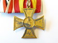 Ordenspange einer Badischen Witwe. Kreuz für freiwillige Kriegshilfe und Ehrenkreuz für Witwen