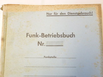 Funk Betriebsbuch " Nur für den Dienstgebrauch". DIN A4, Einband verschmutzt, nicht ausgefüllt