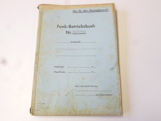 Funk Betriebsbuch " Nur für den Dienstgebrauch". DIN A4, Einband verschmutzt, nicht ausgefüllt