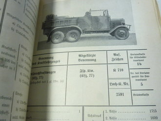 D600 Anhaltswerte über Kraftfahrzeuge und Gerät vom 10.4.40. DIN A5, durchlaufend nummeriert bis Blatt 417, nicht auf Vollständigkeit überprüft