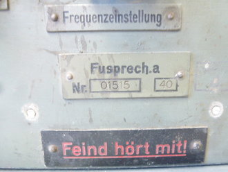 Fusprech.af datiert 1940, Bordfunkgerät in...