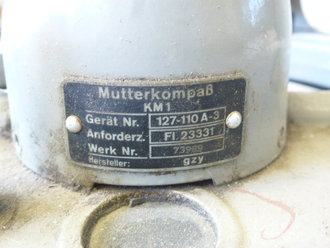 Luftwaffe Mutterkompass KM1 Fl 23331. Beweglich, dreht, Funktion nicht geprüft