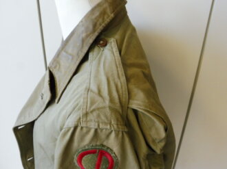 US WWII, M41 Field Jacket. Well used, good size, Original patch but resewn, shoulder width 49 cm, arms length 61 cm