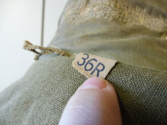 US WWII, M41 Field Jacket. Well used, good size, Original patch but resewn, shoulder width 49 cm, arms length 61 cm