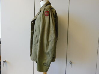 US WWII, M41 Field Jacket. Well used, good size, Original patch but resewn, shoulder width 49 cm, arms length 61 cm