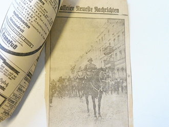 Kasseler Post Zeitung mit Titelthema "Appell der ehem. 14-er Hessen-Homburg Husaren" dazu ein Programmheft zum 5. Husaren Appell, sowie ein Gedicht und weitere Zeitungsausschnitte um das Thema Husaren in Kassel