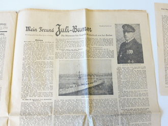 Kasseler Post Zeitung mit Titelthema "Appell der ehem. 14-er Hessen-Homburg Husaren" dazu ein Programmheft zum 5. Husaren Appell, sowie ein Gedicht und weitere Zeitungsausschnitte um das Thema Husaren in Kassel