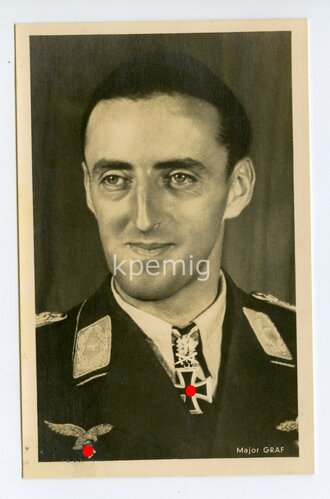 Hoffmann Fotopostkarte Ritterkreuzträger Major Graf,...