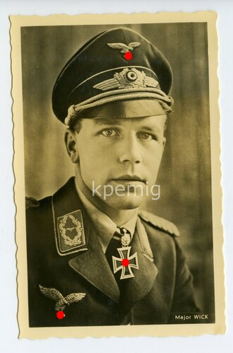 Hoffmann Fotopostkarte Ritterkreuzträger Major Wick,...