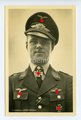 Hoffmann Fotopostkarte Ritterkreuzträger Hauptmann Müncheberg, Rückseitig Klebereste