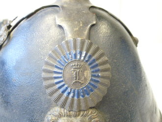 Bayern, Helm M 1848 der Landwehr Infanterie . Leicht verzogen, ungereinigter Fundzustand