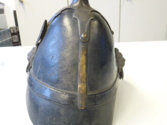 Bayern, Helm M 1848 der Landwehr Infanterie . Leicht verzogen, ungereinigter Fundzustand