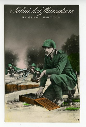 Italien 2. Weltkrieg Ansichtskarte "Saluti dal Mitzagliere"