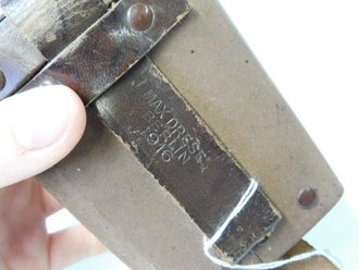1.Weltkrieg, Tasche für Gasschutzbrille aus Presspappe datiert 1916