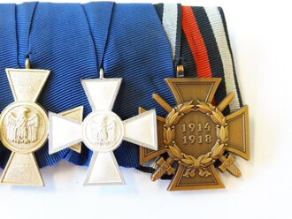 Bundesrepublik Deutschland, Ordenspange nach dem Ordensgesetz von 1957. Seltenes Stück, das Ehrenkreuz für Frontkämpfer leicht defekt