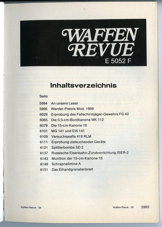 Waffen Revue Nr. 38, Die Werder-Pistole, gebraucht, 160 Seiten