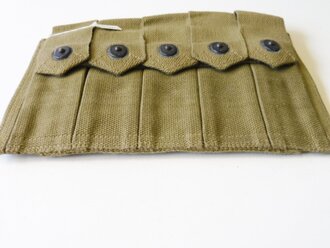 U.S. Army WWII, pouch magazine, Thompson, khaki, NOS