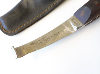 Rinnhufmesser mit Lederscheide, Hauptner