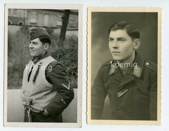 Luftwaffe, Foto und Papiernachlass eines Bordfunkers der in der Luftschlacht um England gefallen ist. 33 Fotos, dazu 2 Anschreiben und Nachruf