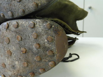 Heer, Paar Tropenstiefel Afrika Korps. Ungereinigtes Paar, Sohlenlänge 30cm