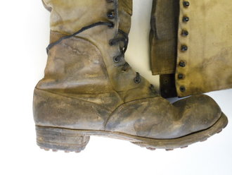 Heer, Paar Tropenstiefel Afrika Korps. Ungereinigtes Paar, Sohlenlänge 30cm