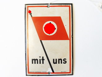 Emailliertes Türschild  in neuwertigem Zustand, Maße 8 x 12cm. Ungereinigtes Stück.