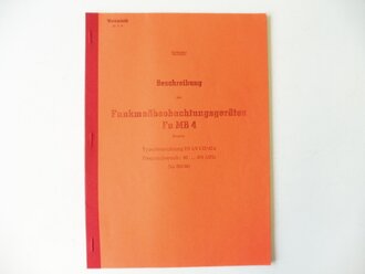 REPRODUKTION, Beschreibung des Funkmeßbeobachtungsgerätes Fu MB 4 (Samos), Maße A4, 22 Seiten + Anlagen