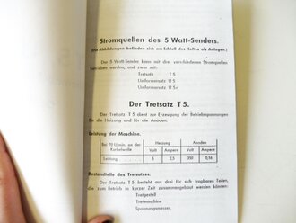 REPRODUKTION, Hilfsblätter für den Unterricht H1/3, T5, U5, U5a, Stromquellen des 5 Watt-Senders, Gerätebeschreibung, Maße A5, 15 Seiten + Anlagen