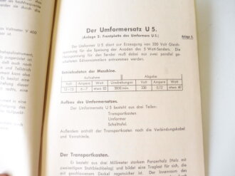 REPRODUKTION, Hilfsblätter für den Unterricht H1/3, T5, U5, U5a, Stromquellen des 5 Watt-Senders, Gerätebeschreibung, Maße A5, 15 Seiten + Anlagen