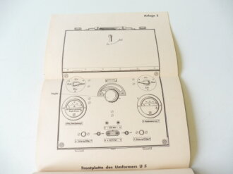 REPRODUKTION, Hilfsblätter für den Unterricht H1/3, T5, U5, U5a, Stromquellen des 5 Watt-Senders, Gerätebeschreibung, Maße A5, 15 Seiten + Anlagen