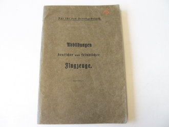 Abbildungen deutscher und feindlicher Flugzeuge , handschriftlich datiert 1916. 41 Seiten plus Anlage