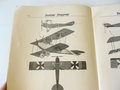 Abbildungen deutscher und feindlicher Flugzeuge , handschriftlich datiert 1916. 41 Seiten plus Anlage