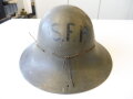 England 2. Weltkrieg, Luftschutz/ Zivilschutz Stahlhelm, Innenfutter datiert 1941. Originallack