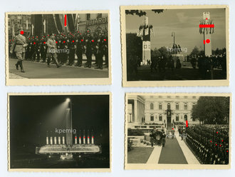 4 Fotos Hitler und  Mussolini Staatsbesuch. Format jeweils ca 11 x 7,5cm, Agfa Brovira