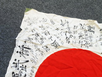 Japan 2. Weltkrieg, Fahne in den Maßen 70 x 85cm, Souvenir eines amerikanischen Soldaten