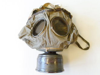 1. Weltkrieg, Gasmaske frühes Modell, der Filter ist...