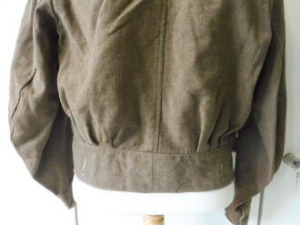 British 1944 dated Battle Dress Blouse, used, Schulterbreite 46 cm, Armlänge 56 cm